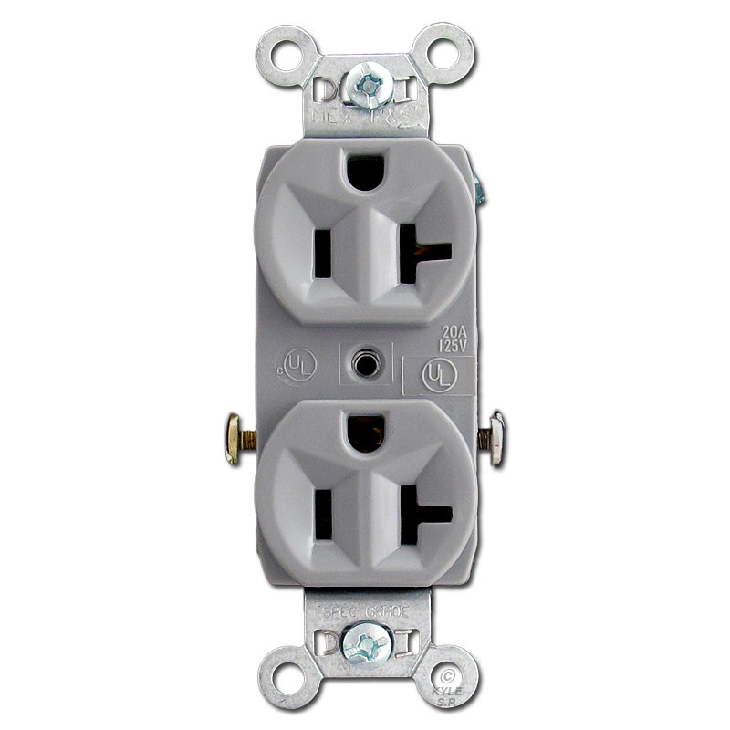 Gray Electrical Outlets for Grey Receptacle Cover Plates