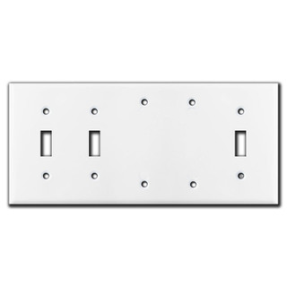 3-Gang 2-Toggle 1-Blank Wallplate - White | Kyle Switch Plates