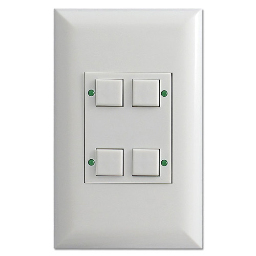 White Touch-Plate Low Volt Classic Switch Unit with 4 Buttons