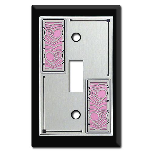 Silver Hearts Switch Plate