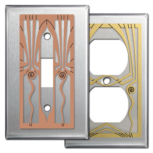 Stainless Steel Retro Art Deco Wall Plates