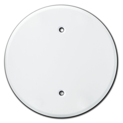 Round Ceiling Outlet Blank Switch Plates for 3.25" Box - White