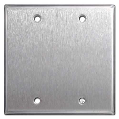 2-Gang Blank Stainless Steel Switch Plate in Stainless Steel