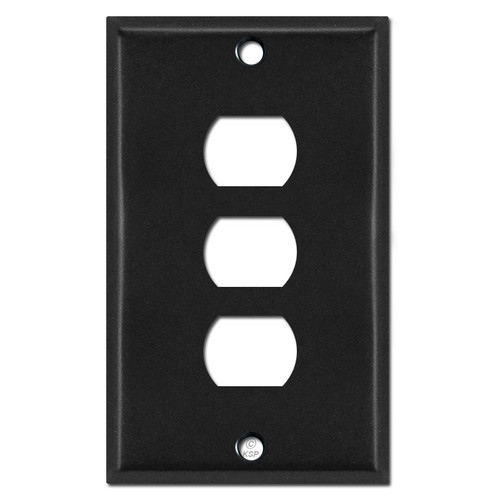 3 Hole Despard Switch Plate Covers - Black