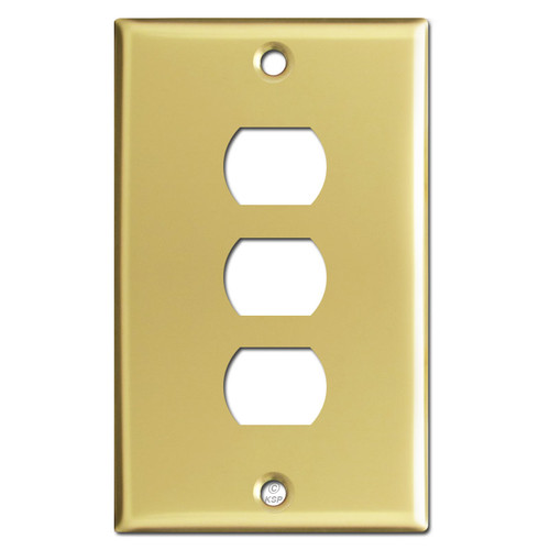 3 Despard Stacked Switch Plates - Polished Brass