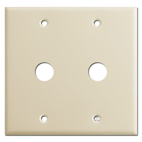 Double Gang 5/8" Phone Cable Wall Plate Covers - Ivory