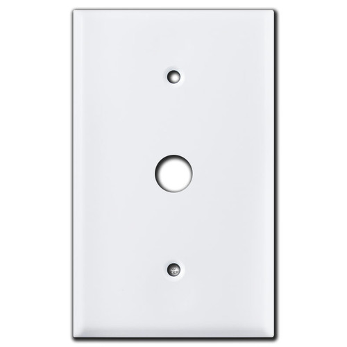 Oversized .625" Phone Cable Wall Plate Covers - White