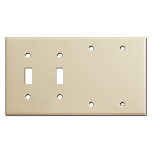 2 Blank 2 Toggle Light Switch Plate Cover - Ivory