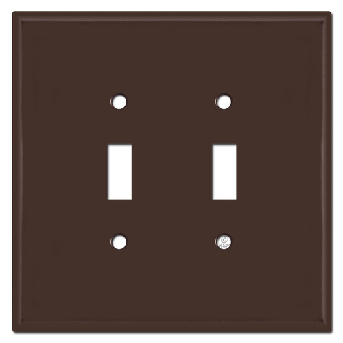 Oversized 2 Gang Toggle Switch Plates - Brown