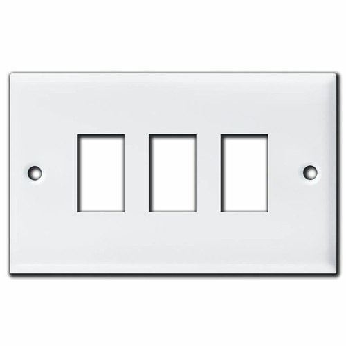 Replacement GE Old Style Low Voltage 3 Switch Plate Covers - White