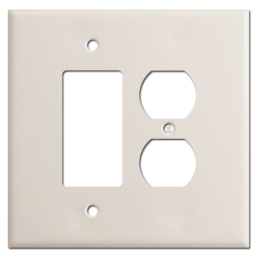 Jumbo 1 Decora Rocker 1 Outlet Switch Plates - Light Almond