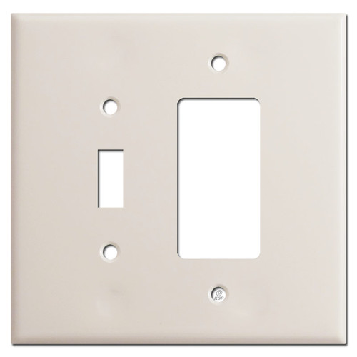 Oversized 1 Toggle & 1 GFI Outlet Switch Plates - Light Almond