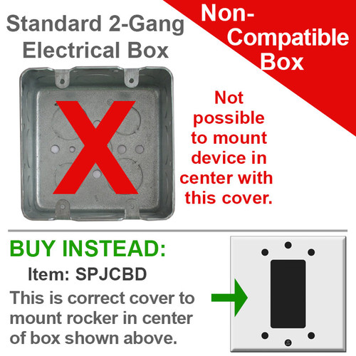 1 Decora Rocker Centered on 2 Gang Switch Plate - White