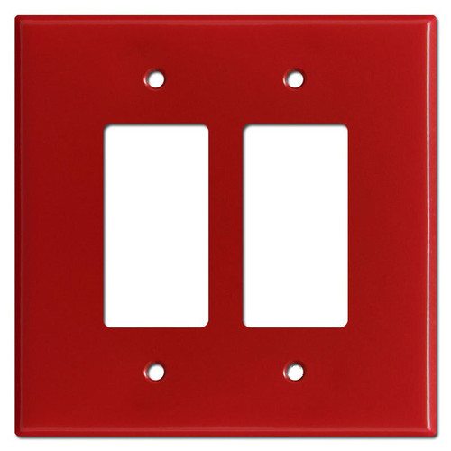 Oversized Double Decora Rocker Light Switch Plates - Red