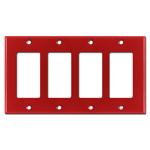 4-Gang Four Decora Rocker Light Switch Covers - Red
