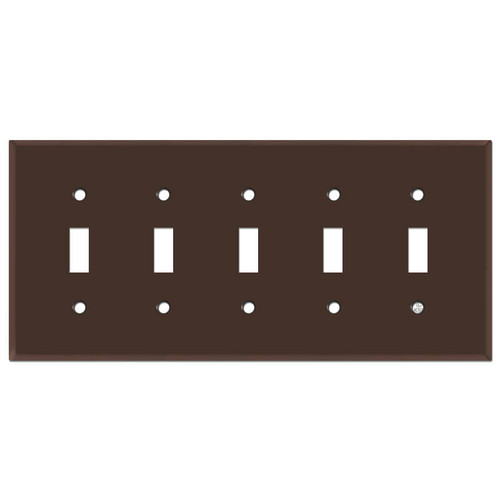 5 Toggle Switch Plates - Brown