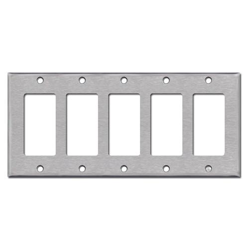 5 Decora Rocker Light Switch Plates - Spec Grade Stainless Steel