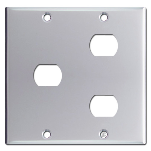 Combo 1 & 2 Space Despard Switch Wall Plate - Polished Chrome