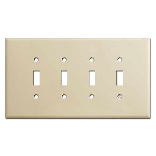 Oversized 4 Toggle Switch Plate Covers - Ivory