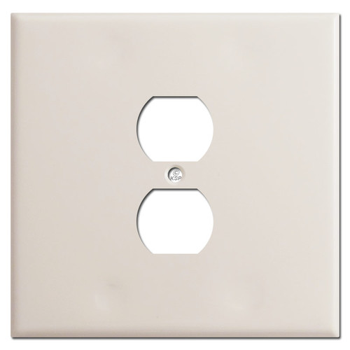 Oversized 2 Gang 1 Centered Outlet Plate Covers - Light Almond