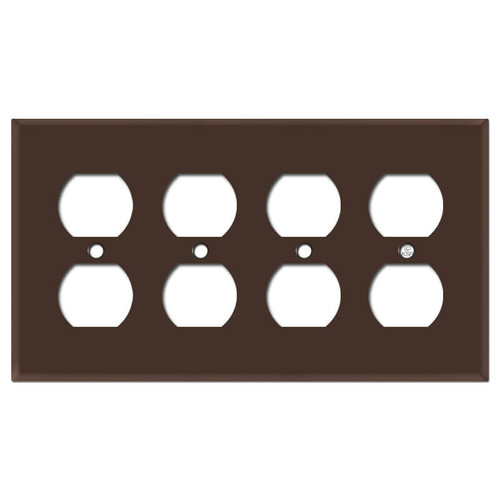 4 Outlet Cover Plate - Brown