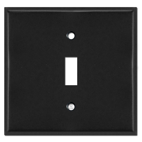 2 Gang 1 Centered Toggle Wall Cover Plates - Black