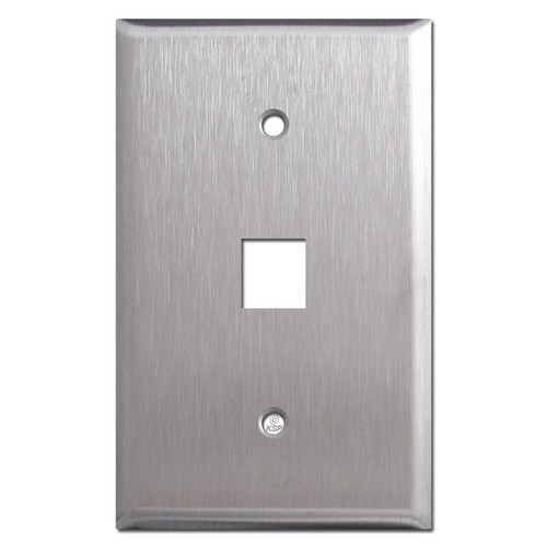 Oversized One Phone Jack Faceplate - Satin Stainless Steel