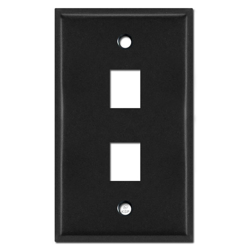 2 Telephone Jack Switch Plate - Black