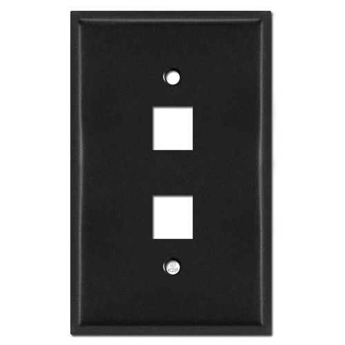 Jumbo Double Phone Jack Wall Switch Plates - Black
