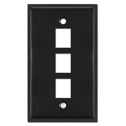 3 Phone Jack Wall Plates - Black