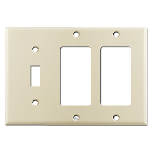 1 Toggle 3 Decora Switch Plates - Ivory | Kyle Switch Plates