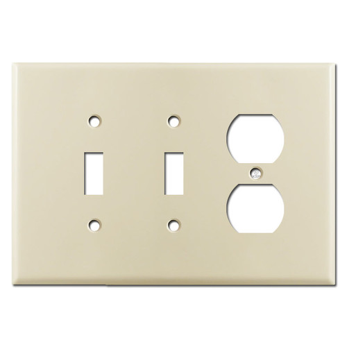 Jumbo 2 Toggle 1 Duplex Switch Plate - Ivory