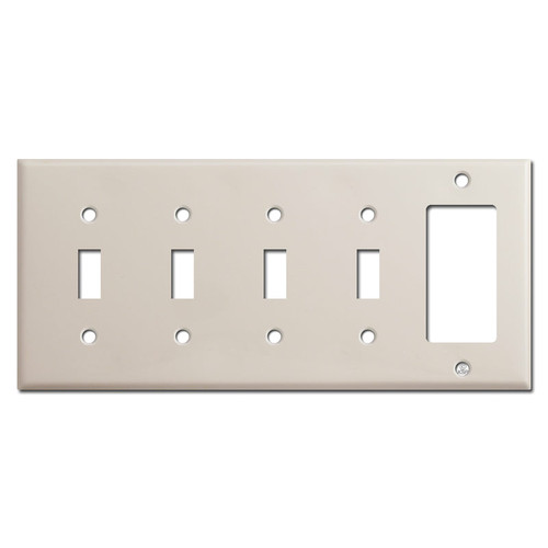 4 Toggle 1 Decora Switch Wall Plate - Light Almond