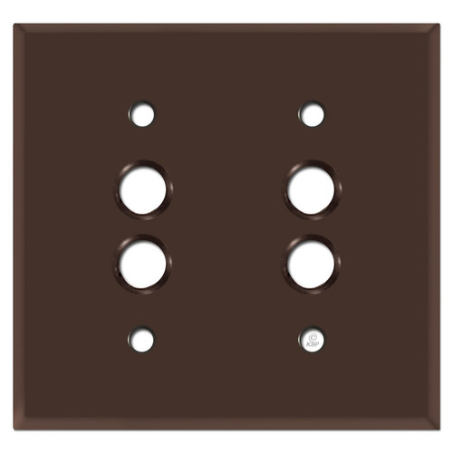 2 Pushbutton Wall Cover Plates - Brown