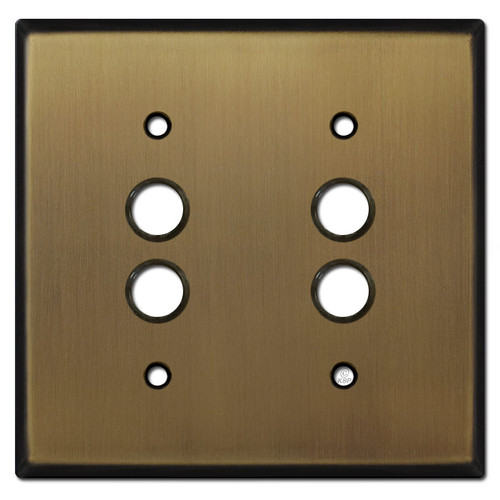 6-Push Button Switch Wall Plate Cover - Antique Brass