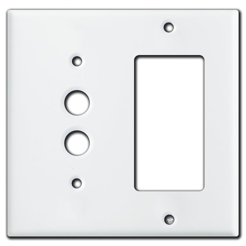 1 Push Button 1 Rocker Wall Plate Covers - White