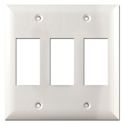 Touch Plate Low Voltage Three Genesis Switch Plate Covers  - White