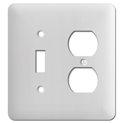 Tall White Wrinkle Round Corner Midsize Wall Switch Plates