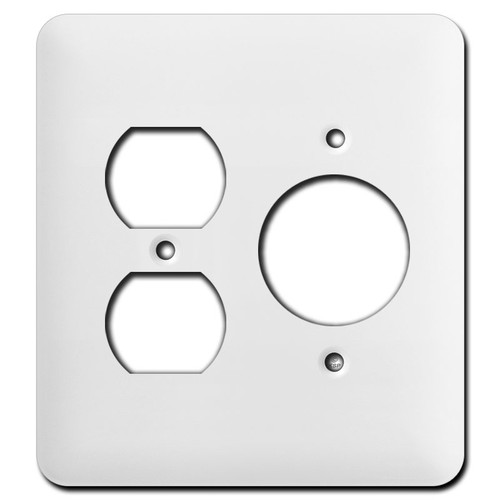 Tall 1 Duplex Outlet 1 Round 1.62 In. Receptacle Wall Plates - White