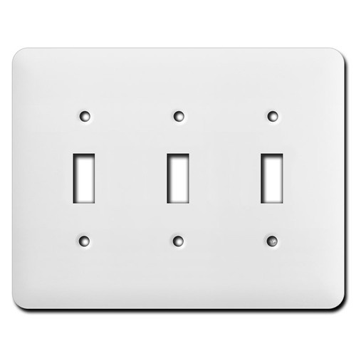 Long Single Gang Toggle Switch Cover Plates - White