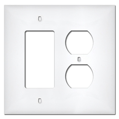 Midway 1 Rocker 1 Duplex Receptacle Plastic Cover Plates - White