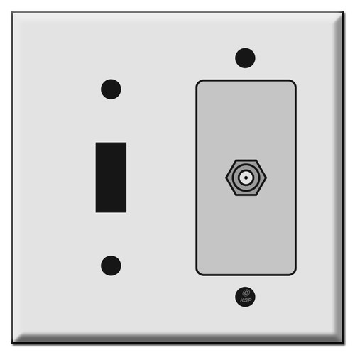 Toggle Light Switch and Cable Outlet Cover Plates