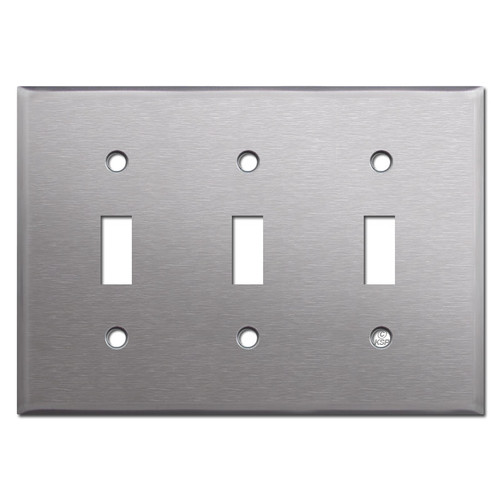 Stainless Steel 3 Gang Toggle Switch Plate