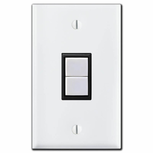 GE Low Voltage Vertical 1 Switch Wall Plate Set - Black/White