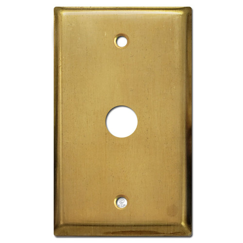 Telephone Cable Cover Switch Plate - Raw Satin Brass