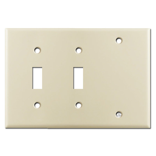 3 Gang 2 Toggle Blank Switch Plates - Ivory