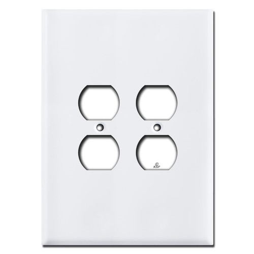 Really Big 7.5" Double Duplex Electrical Outlet Covers - White