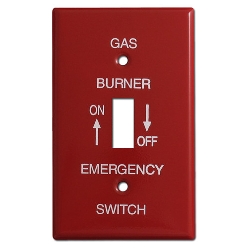 Red Single Toggle Emergency Gas Burner Switch Plate Covers #020