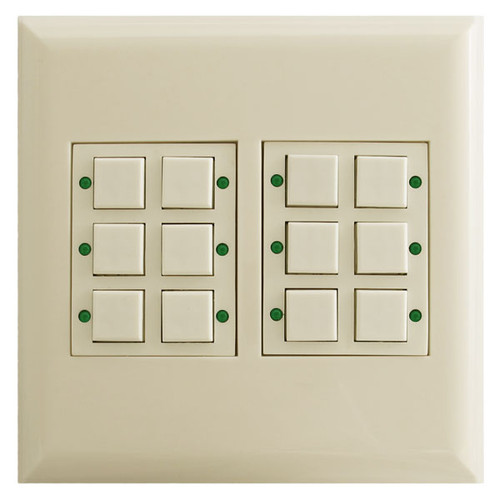 12-Switch Low Voltage LED Pilot Light Touchplate Classic - Almond