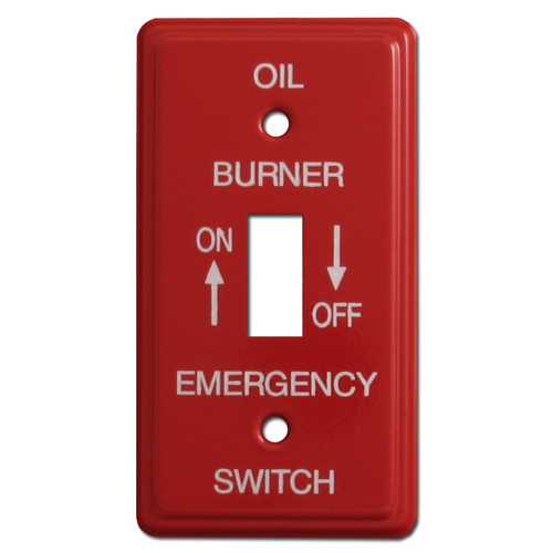 Red Emergency Single Toggle Oil Burner Utility Box Switch Plates #005